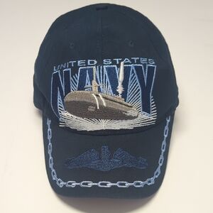 Navy Blue Submarine Embroidered Hat